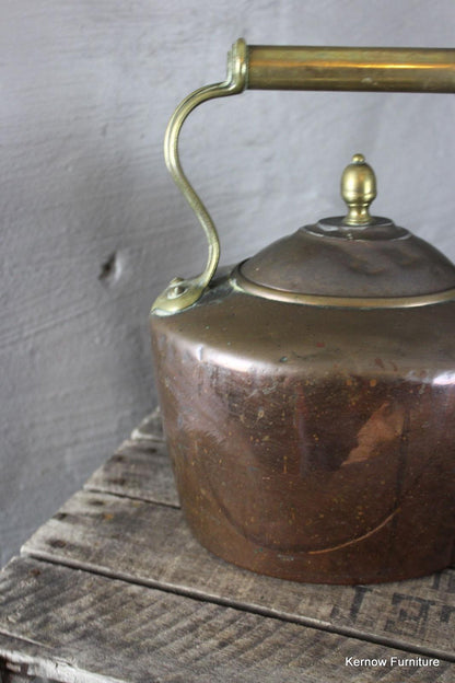 Decorative Stove Top Antique Copper & Brass Kettle - Kernow Furniture