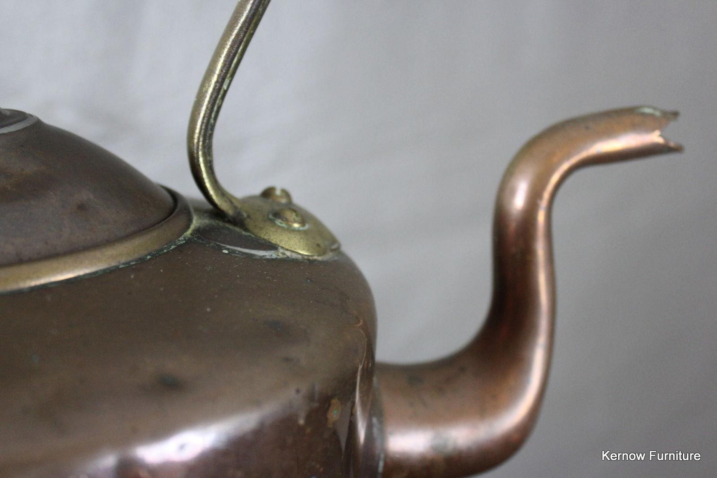 Decorative Stove Top Antique Copper & Brass Kettle - Kernow Furniture