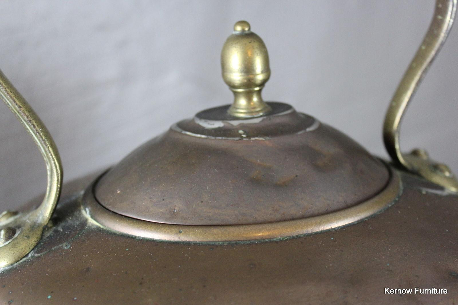 Decorative Stove Top Antique Copper & Brass Kettle - Kernow Furniture