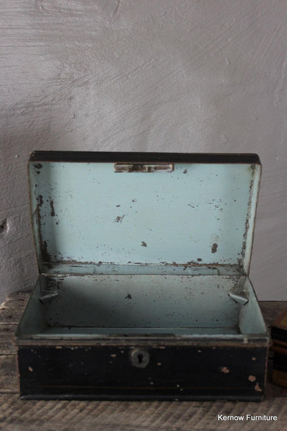 Pair Antique Small Black Tins - Kernow Furniture