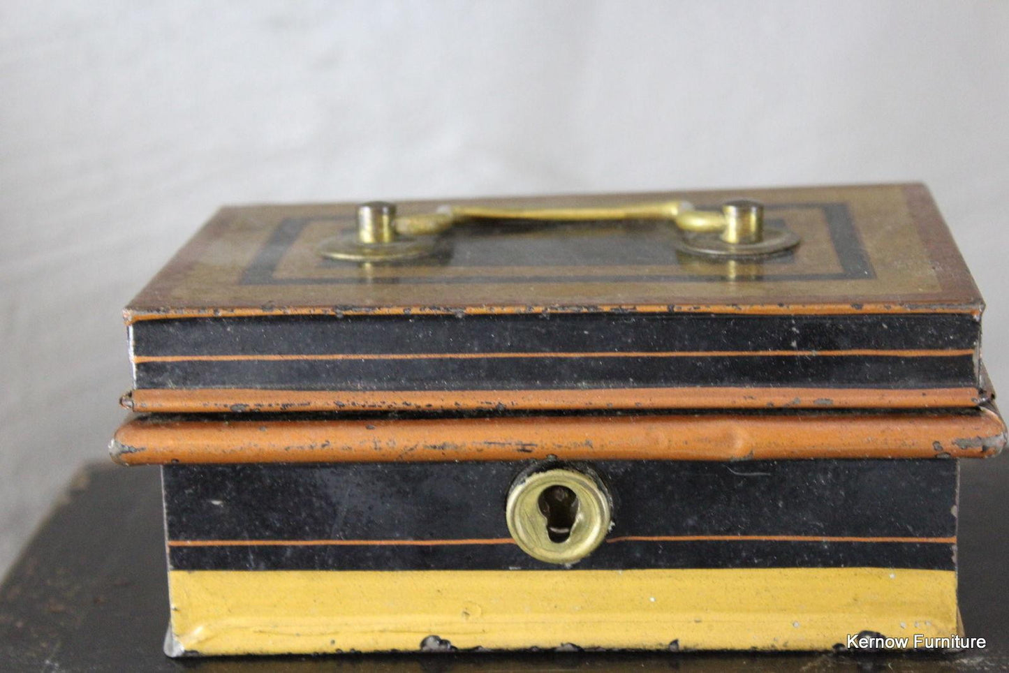 Pair Antique Small Black Tins - Kernow Furniture