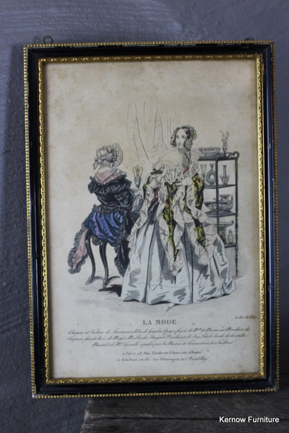 Set 5 Framed Victorian Fashion Plate - Kernow Furniture