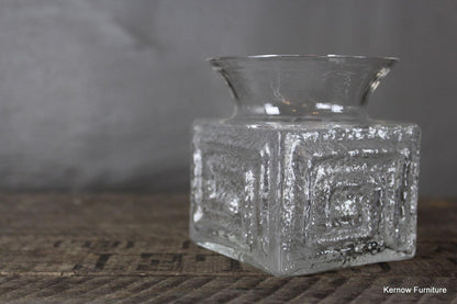 Retro Frank Thrower Dartington Clear Glass Vase - Kernow Furniture