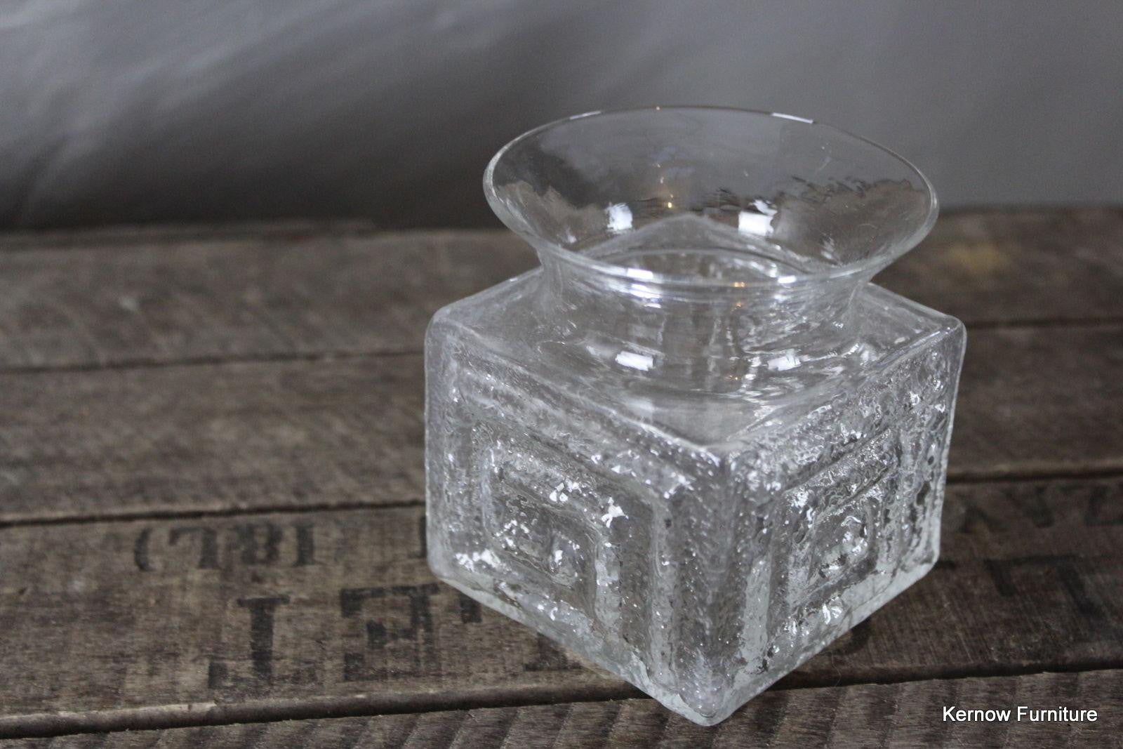 Retro Frank Thrower Dartington Clear Glass Vase - Kernow Furniture