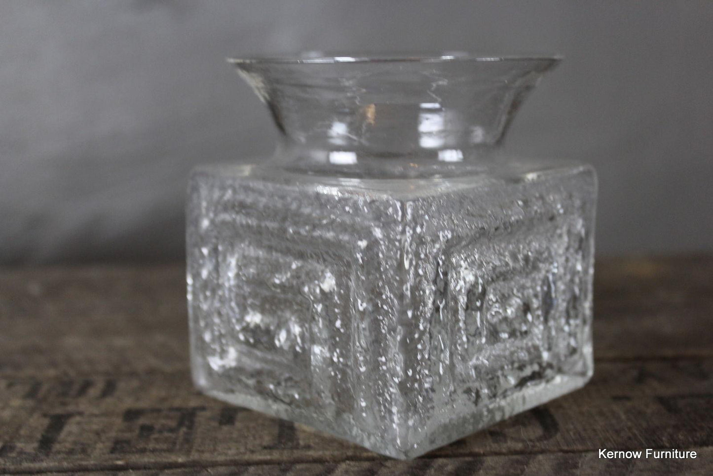 Retro Frank Thrower Dartington Clear Glass Vase - Kernow Furniture