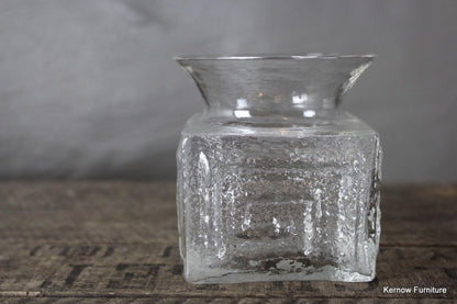 Retro Frank Thrower Dartington Clear Glass Vase - Kernow Furniture