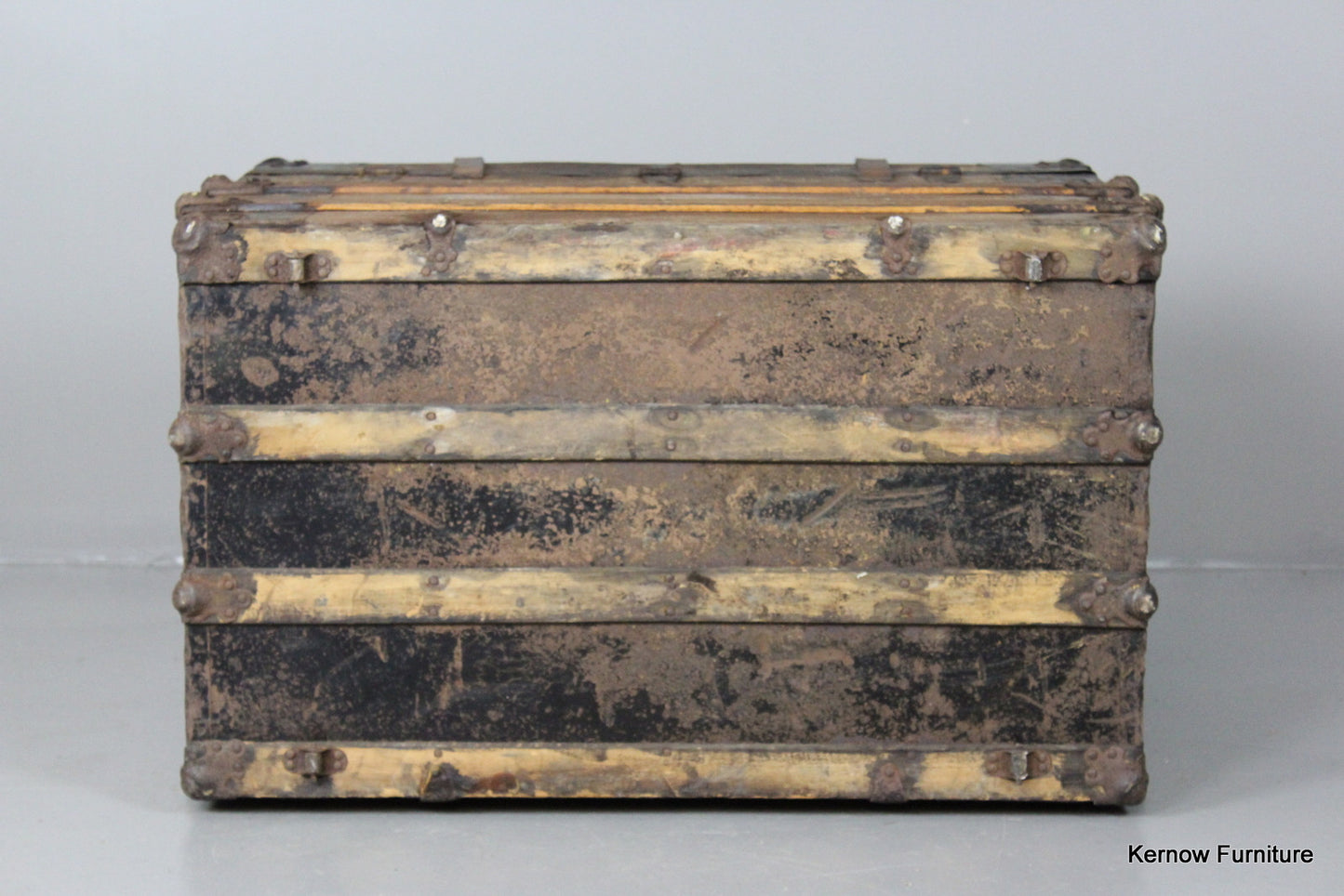 Large Antique Travel Trunk - Kernow Furniture