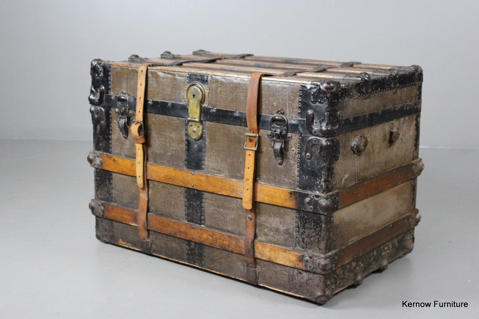 Large Antique Travel Trunk - Kernow Furniture