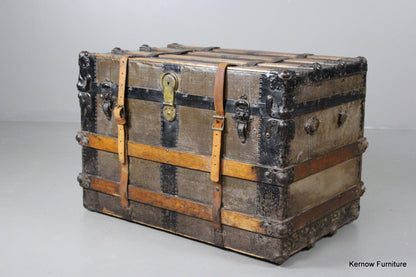 Large Antique Travel Trunk - Kernow Furniture