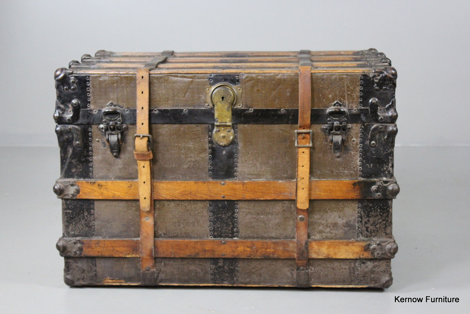 Large Antique Travel Trunk - Kernow Furniture