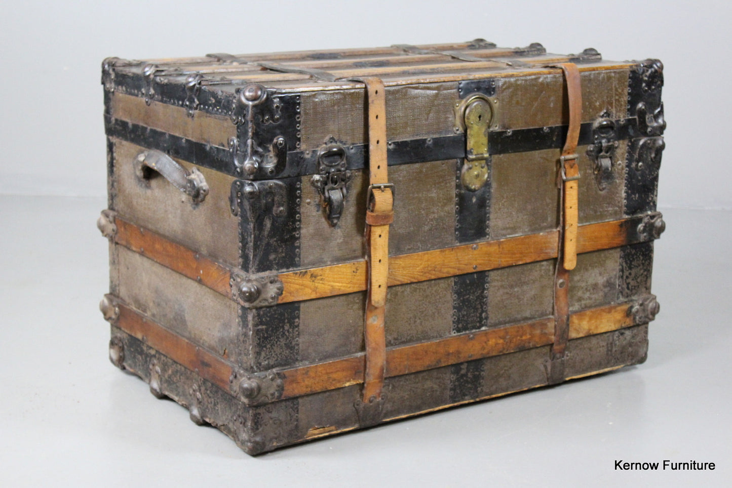 Large Antique Travel Trunk - Kernow Furniture