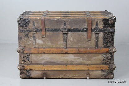 Large Antique Travel Trunk - Kernow Furniture