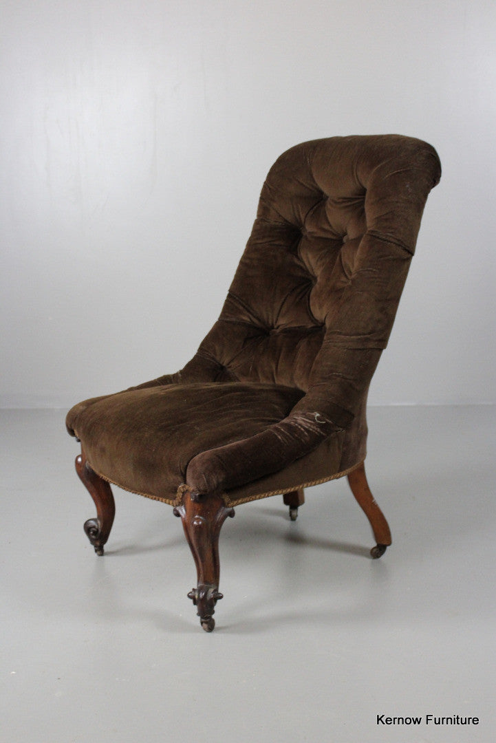 Antique Victorian Button Back Armchair - Kernow Furniture