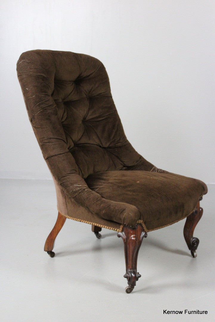 Antique Victorian Button Back Armchair - Kernow Furniture