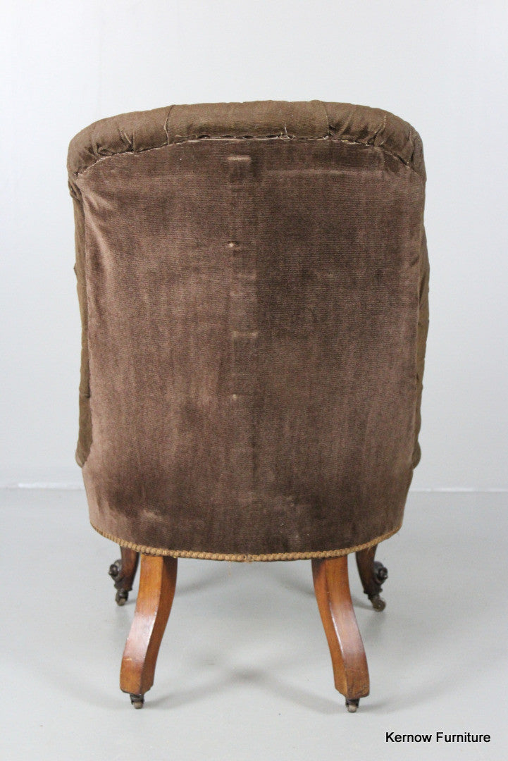 Antique Victorian Button Back Armchair - Kernow Furniture