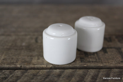 Tiny White Salt & Pepper Pots - Kernow Furniture