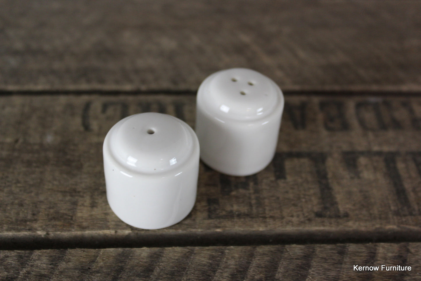 Tiny White Salt & Pepper Pots - Kernow Furniture