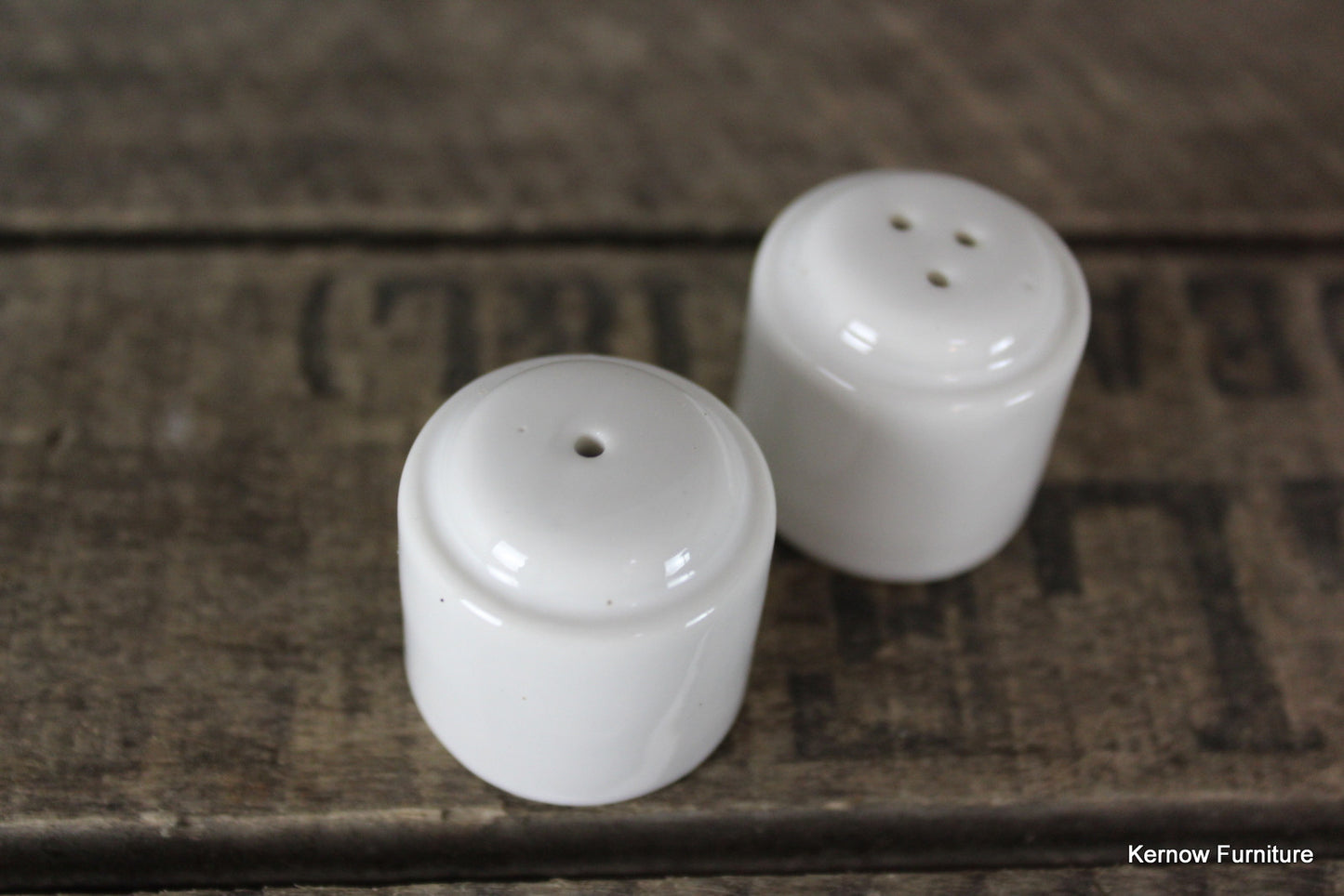 Tiny White Salt & Pepper Pots - Kernow Furniture