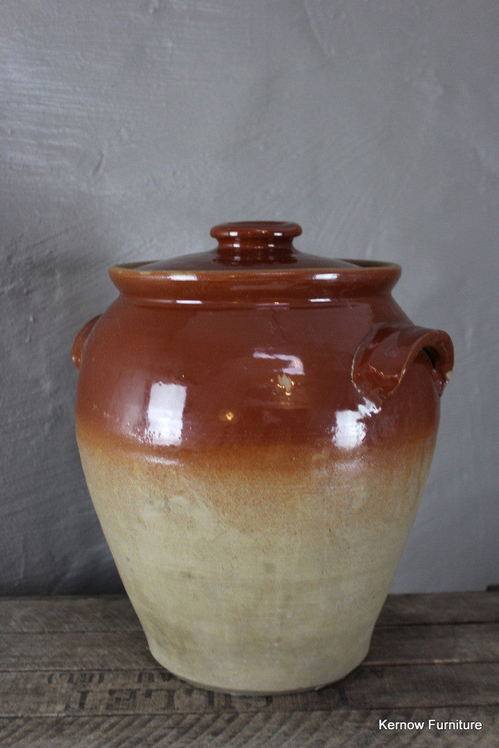 Large Stoneware Jar & Lid - Kernow Furniture