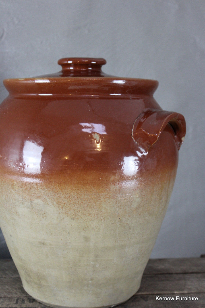 Large Stoneware Jar & Lid - Kernow Furniture