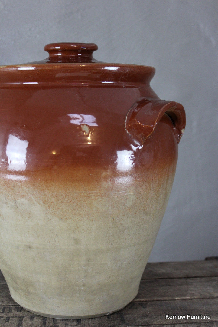 Large Stoneware Jar & Lid - Kernow Furniture