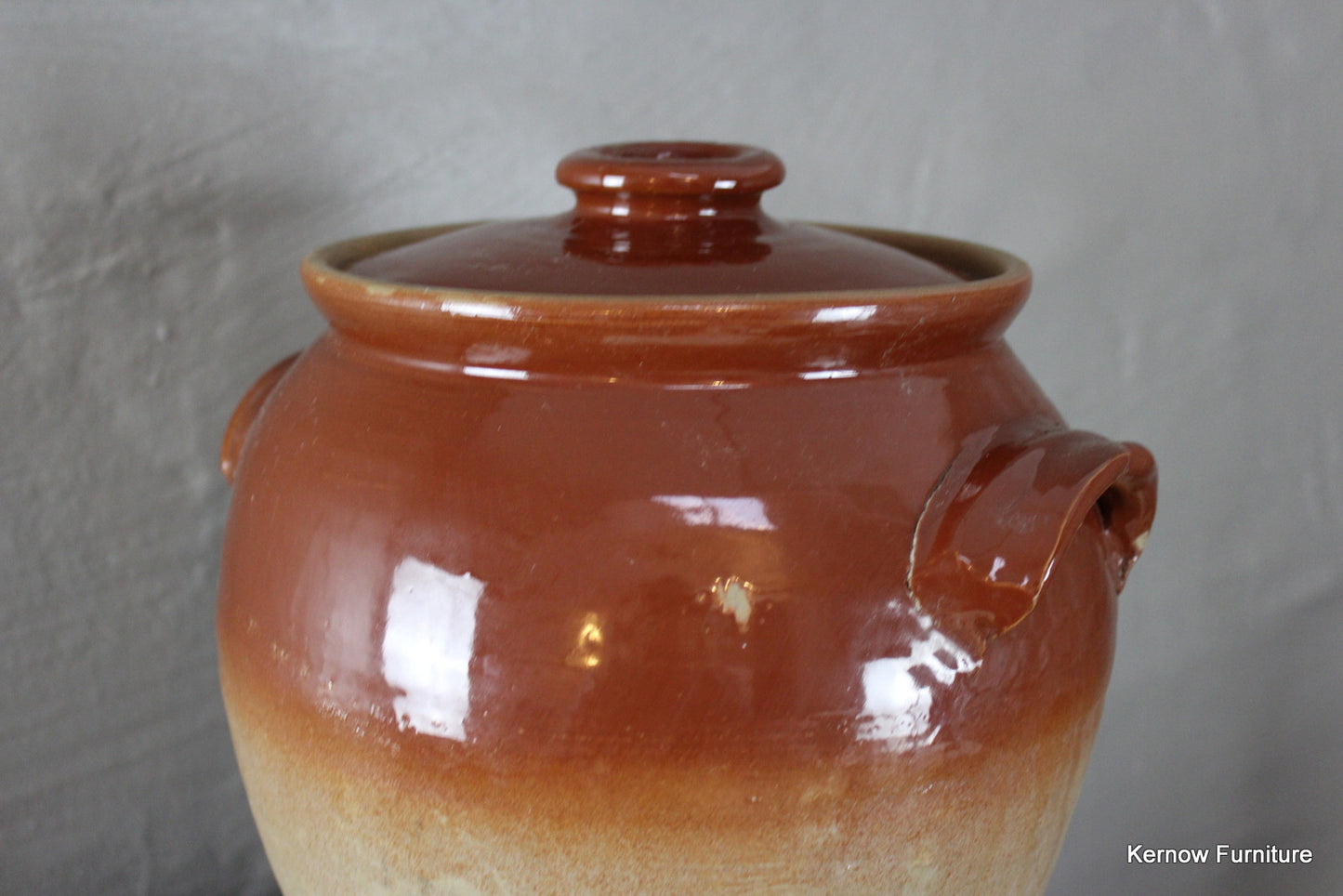 Large Stoneware Jar & Lid - Kernow Furniture