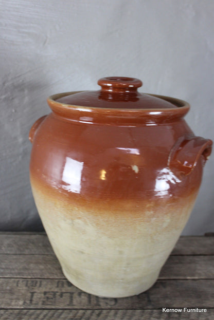 Large Stoneware Jar & Lid - Kernow Furniture