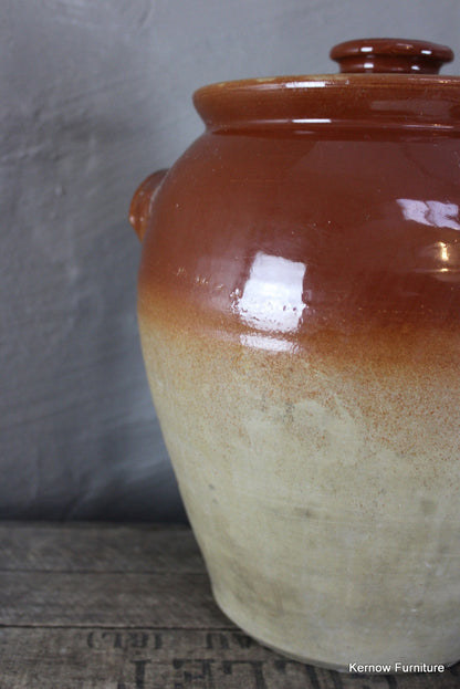 Large Stoneware Jar & Lid - Kernow Furniture