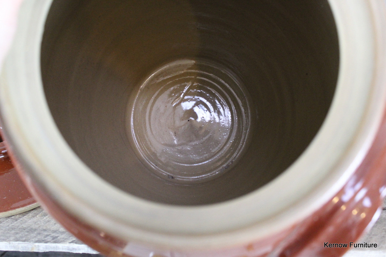 Large Stoneware Jar & Lid - Kernow Furniture