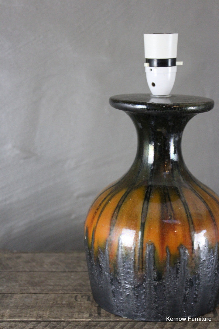 Retro Glazed Pottery Lamp - Kernow Furniture