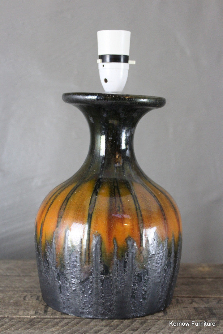 Retro Glazed Pottery Lamp - Kernow Furniture