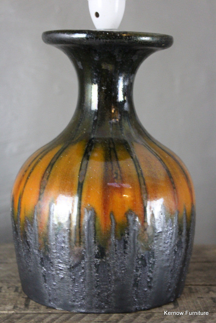 Retro Glazed Pottery Lamp - Kernow Furniture