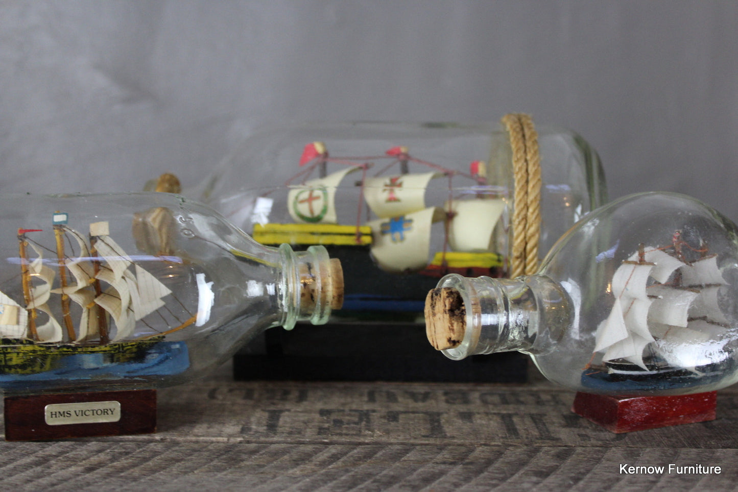 3 Ships In Bottles - Kernow Furniture