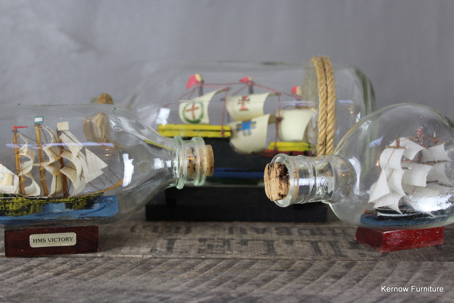 3 Ships In Bottles - Kernow Furniture