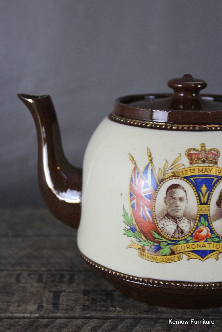 King George V Coronation Tea Pot - Kernow Furniture