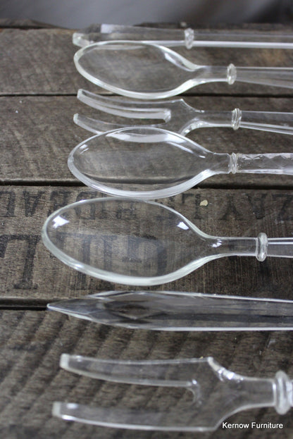 Assorted Glass Salad Servers - Kernow Furniture