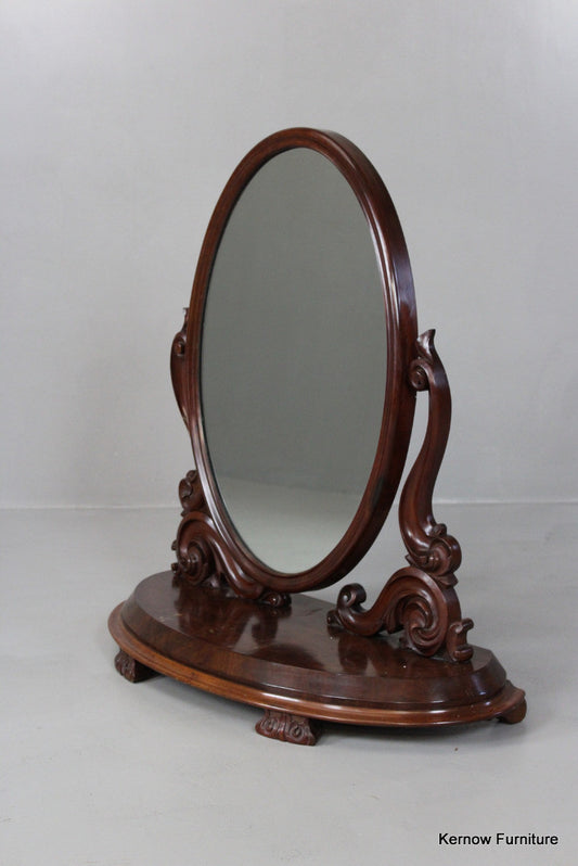 Large Oval Victorian Toilet Mirror - Kernow Furniture