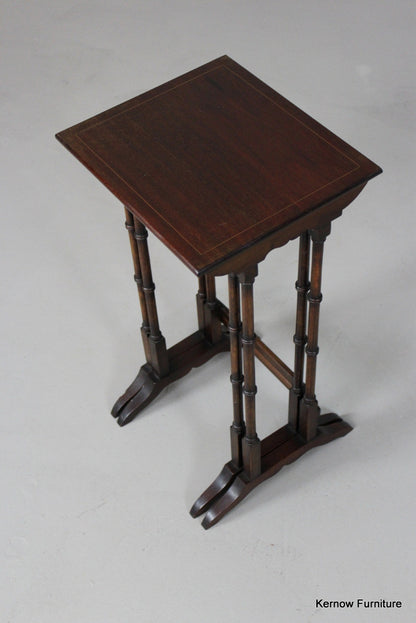 Pair Antique Style Nest Side Tables - Kernow Furniture