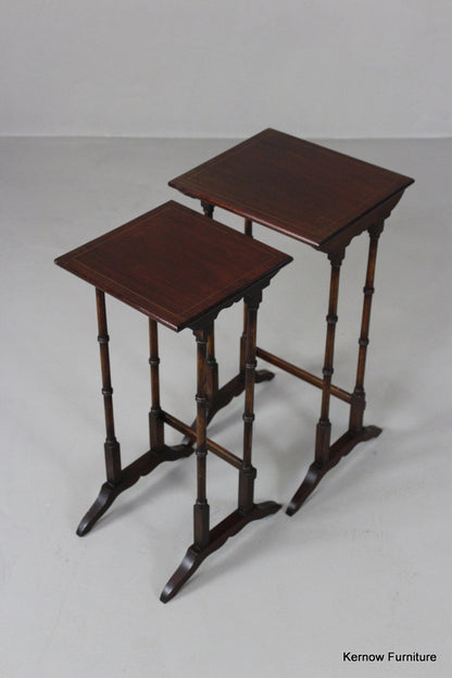 Pair Antique Style Nest Side Tables - Kernow Furniture