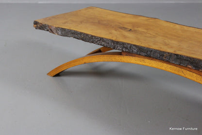 Retro Beech Tree Slice Coffee Table - Kernow Furniture