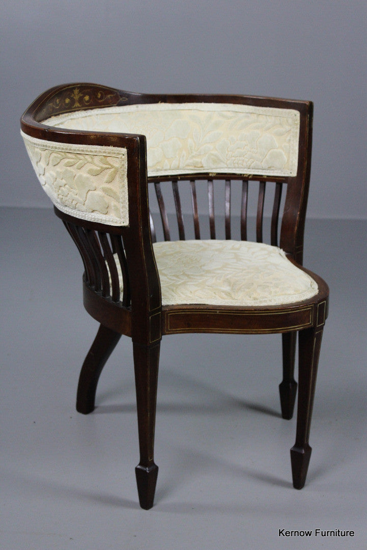 Victorian Upholstered Inlaid Corner Chair - Kernow Furniture