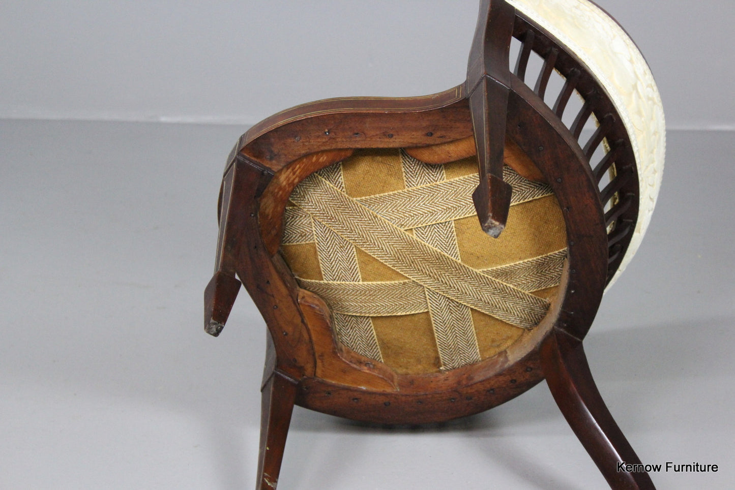 Victorian Upholstered Inlaid Corner Chair - Kernow Furniture