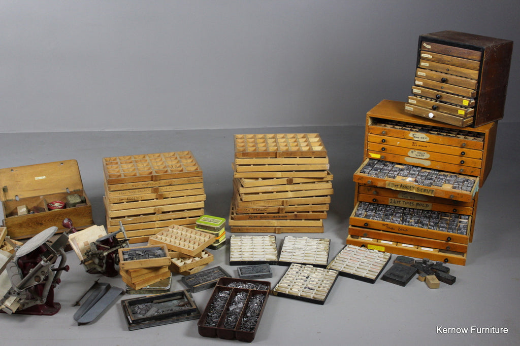 Vintage Letterpress & Huge Collection of Letters & Accessories - Kernow Furniture