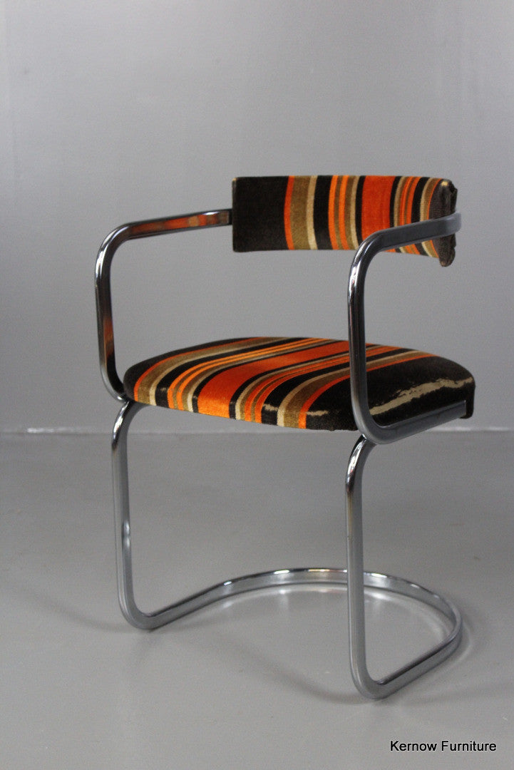 Single Retro Chrome Dining Chair - Kernow Furniture