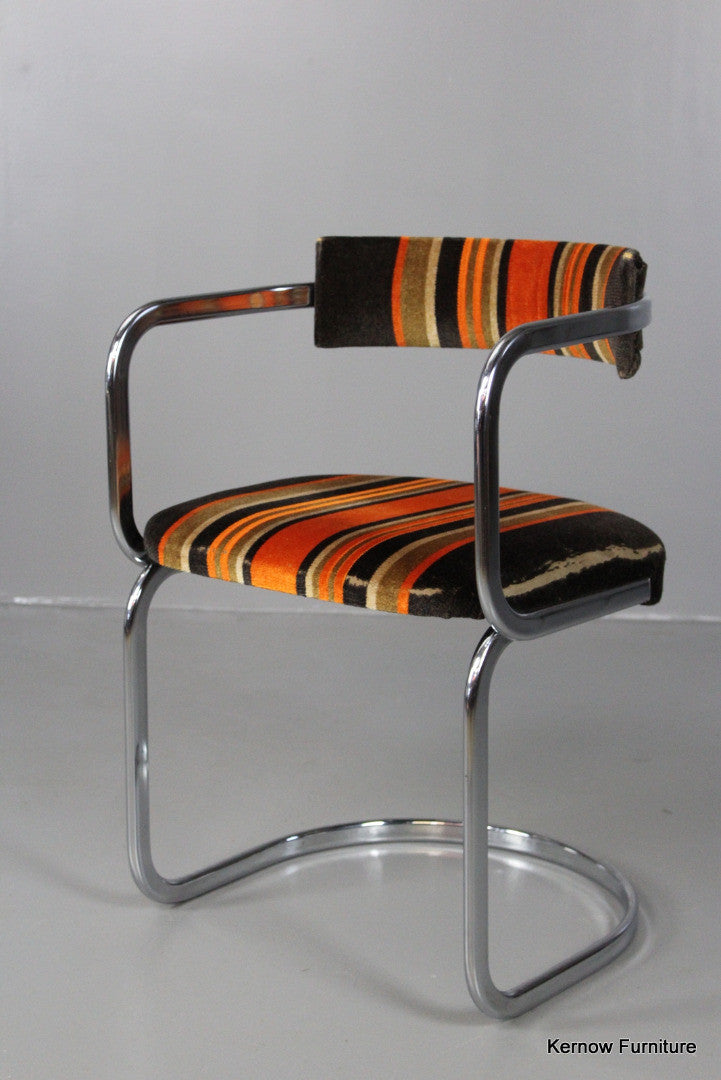 Single Retro Chrome Dining Chair - Kernow Furniture