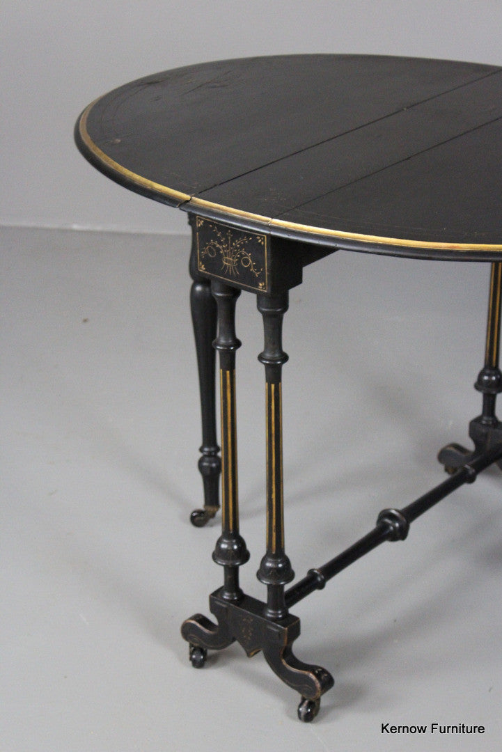 Victorian Aesthetic Movement Drop Leaf Table - Kernow Furniture