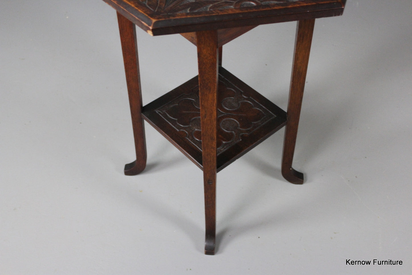 Hexagonal Carved Side Table - Kernow Furniture