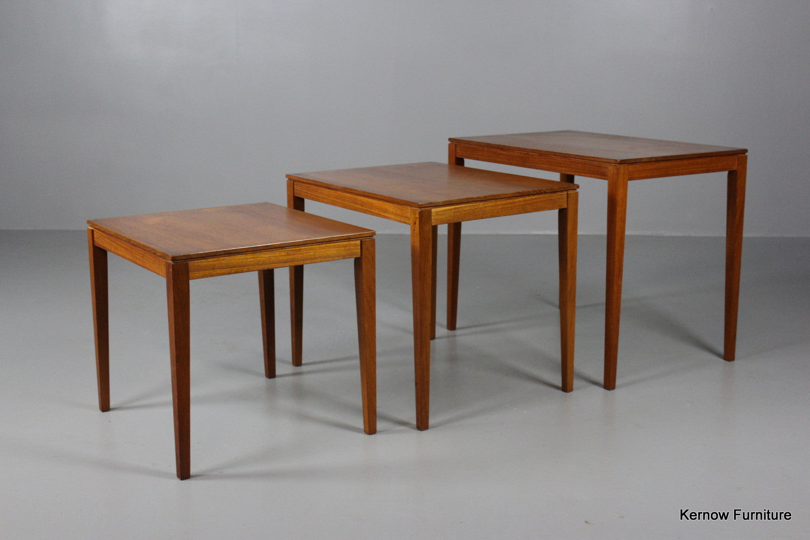 Nest Danish Bent Silberg Mobler Teak Side Tables - Kernow Furniture