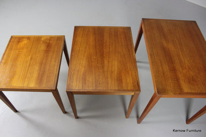 Nest Danish Bent Silberg Mobler Teak Side Tables - Kernow Furniture