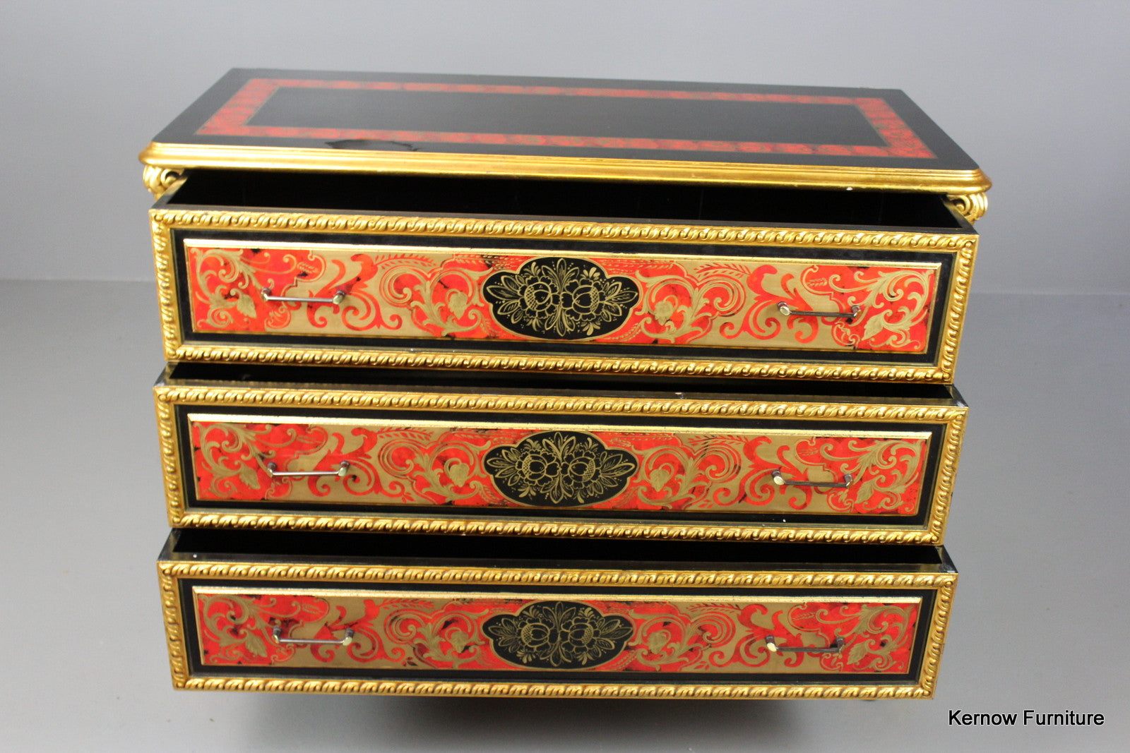 Ornate Handpainted Gilt Chest of Drawers - Kernow Furniture